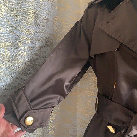 ZARA Chocolate Metallic Brown Belted Spring/Fall Coat/Jacket Size M - Picture 3 of 13